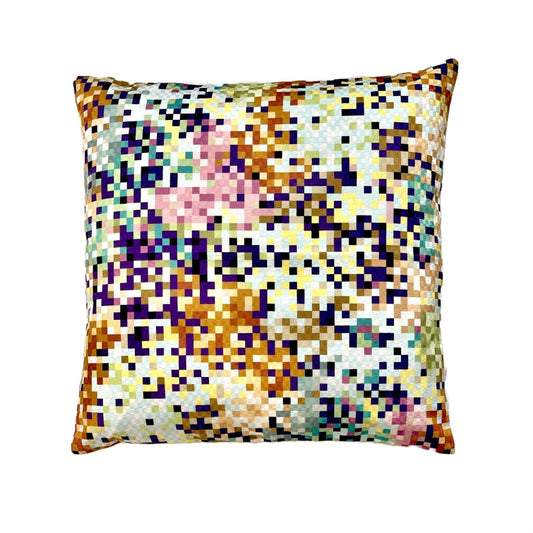 Designerpuder fra italienske Missoni, Pixel - aqua & copper, 40 x 40 cm - Grønlykke.com