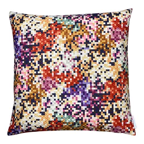 Designerpuder fra italienske Missoni, Pixel - purple & copper, 50 x 50 cmu - Grønlykke.com