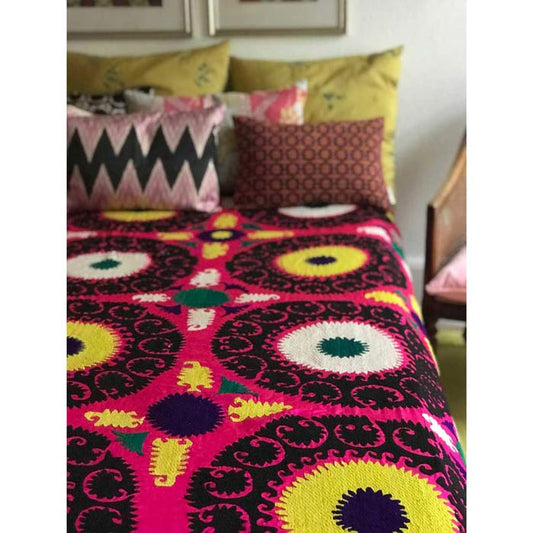 Flotte sengetæpper til dobbeltseng, håndbroderet, Ottoman vintage - pink, 235 x 350 cm - Grønlykke.com