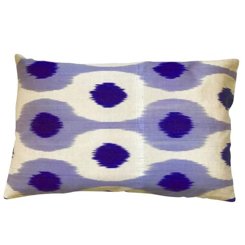 Ikat sofapuder - light purple, dark purple & ecru, 50 x 30 cm - Grønlykke.com