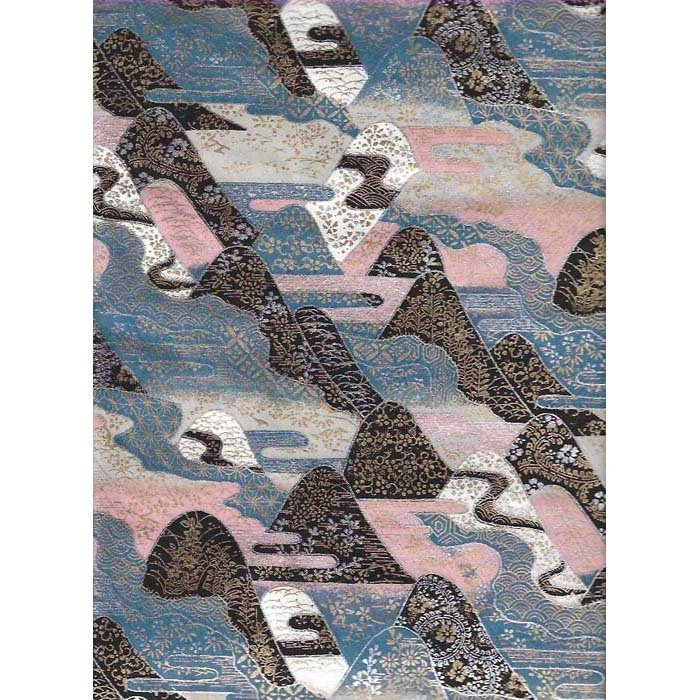 Japan Papir - Abstract mountains Silver, Pink & Blue - Grønlykke.com