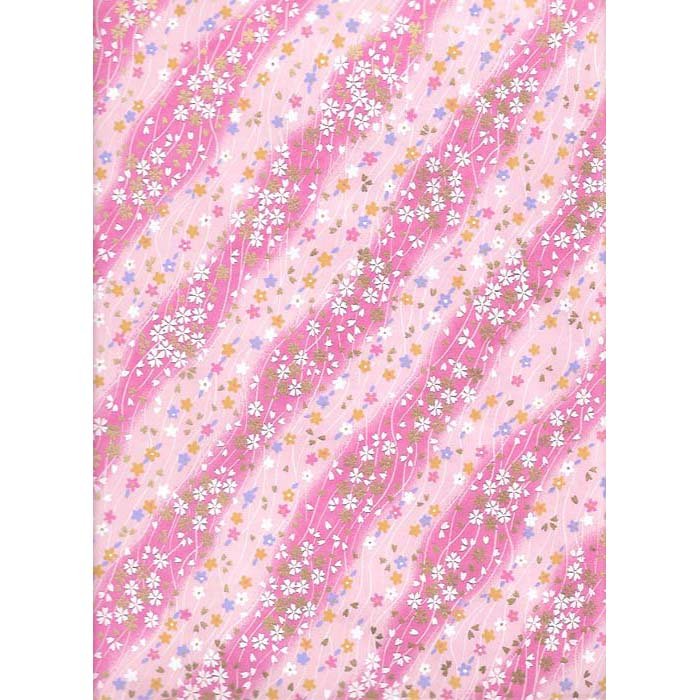 Japan Papir - Abstract pattern with pink wavy colors & flowers - Grønlykke.com