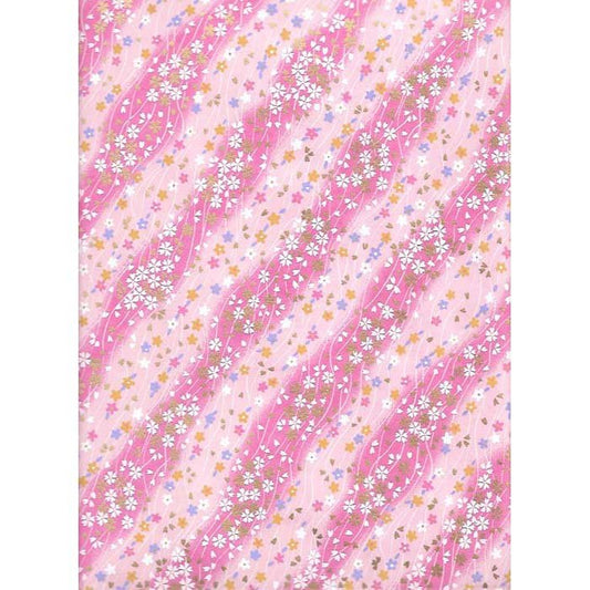 Japan Papir - Abstract pattern with pink wavy colors & flowers - Grønlykke.com