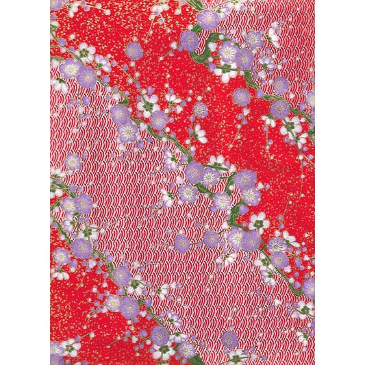 Japan Papir - Red , White wavy hills & Purple Cherry blossoms - Grønlykke.com