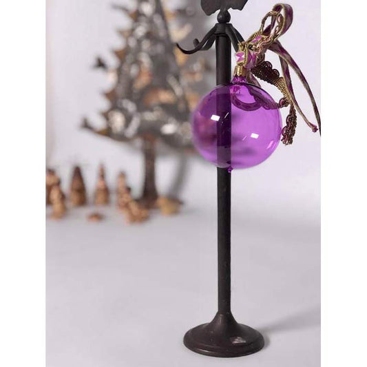 Julekugle - Clear Purple Glas - Grønlykke.com