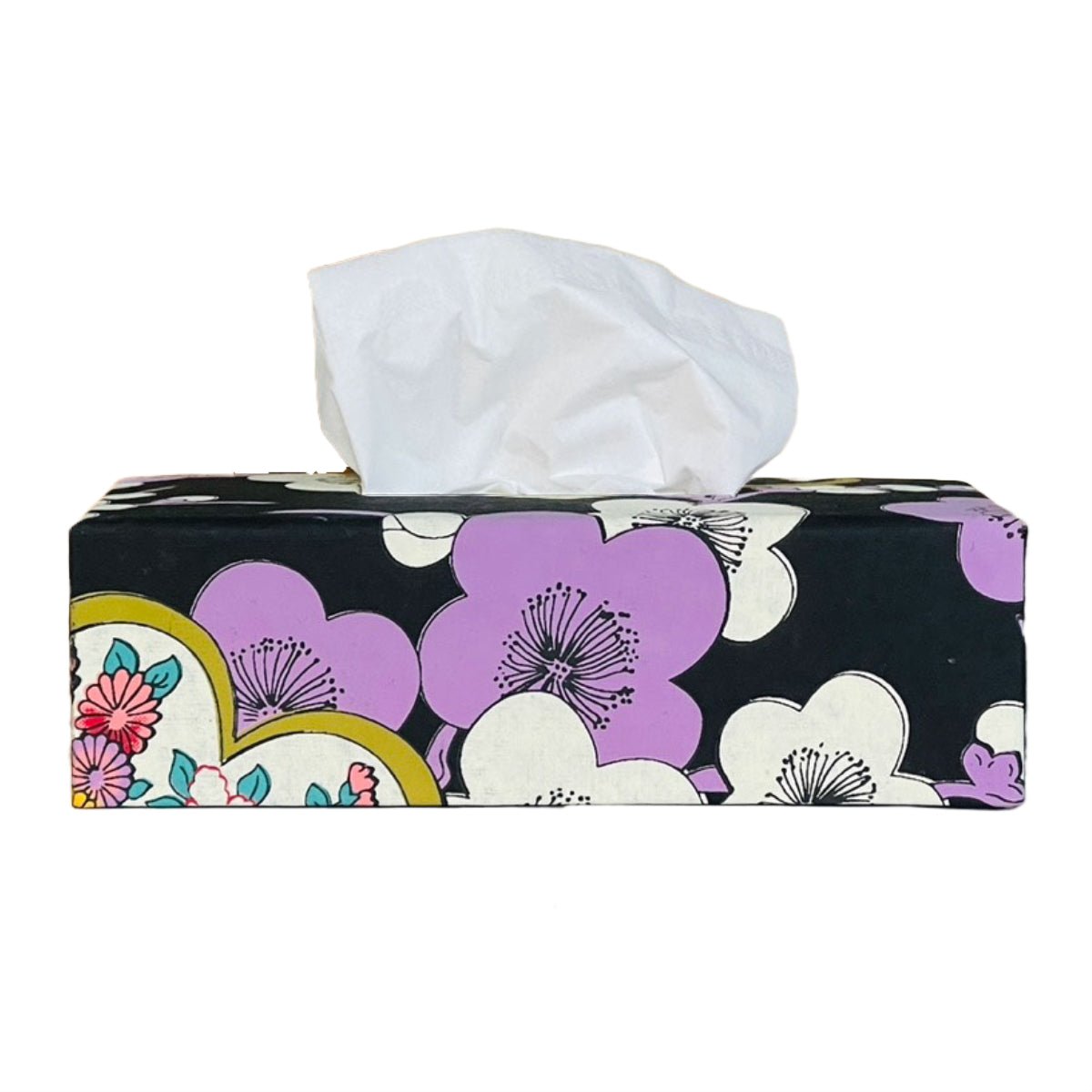 Kleenex Box Sort med Japansk Blomstermotiv - Grønlykke.com