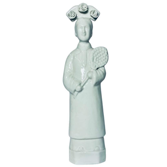 OUTLET Kinesisk Porcelæn figur - Kvinde med Rosenkrans - Grønlykke.com