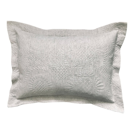 Outlet Pude - Stor jacquard vævet Grey/Beige 50x70 - Grønlykke.com