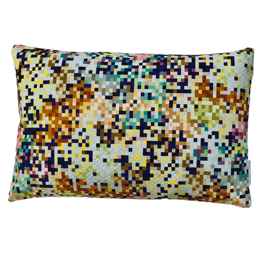 Pude i Missoni stof, Pixel - Aqua & Copper - 50x30 cm - Grønlykke.com