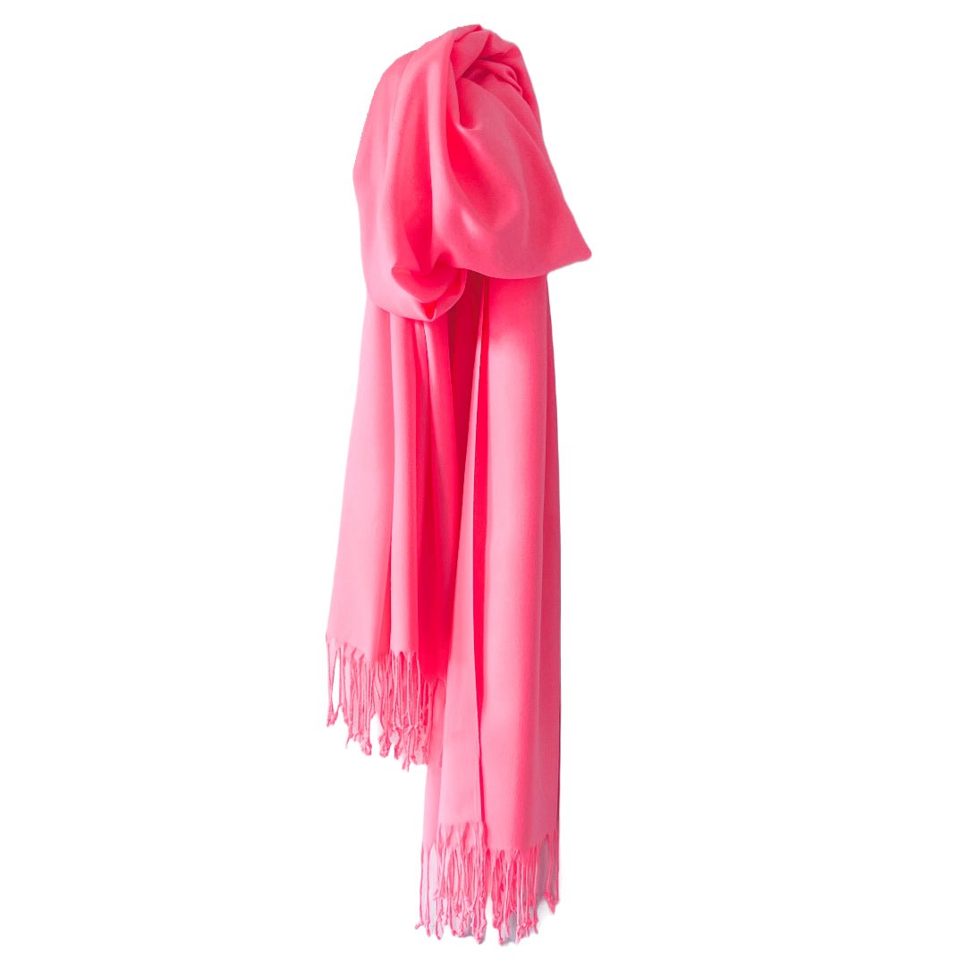 TØRKLÆDE OUTLET - Viscose Neon Pink m. frynser - Grønlykke.com