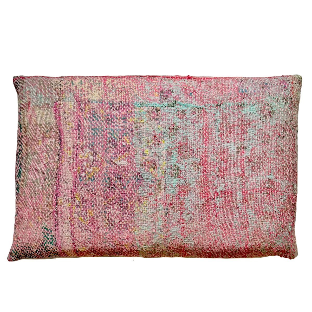 Unika pude - Vintage Kantha i rosa og sart blå nuancer - Grønlykke.com