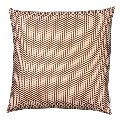 Unikke designerpuder fra Japan, prikket mønster - brown & white, 50 x 50 cm - Grønlykke.com