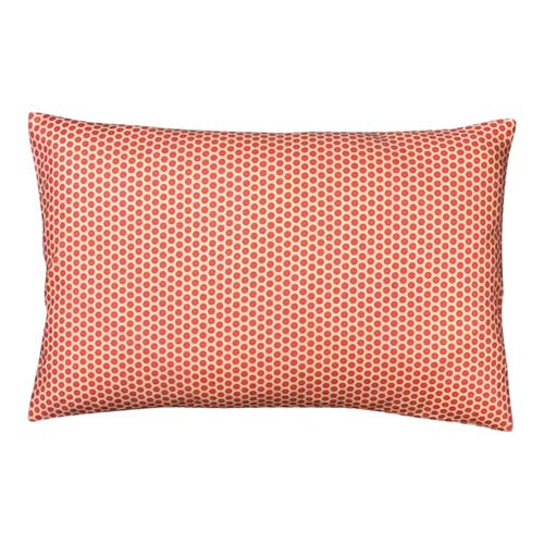 Unikke designerpuder fra Japan, prikket mønster - orange & white, 50 x 30 cm - Grønlykke.com