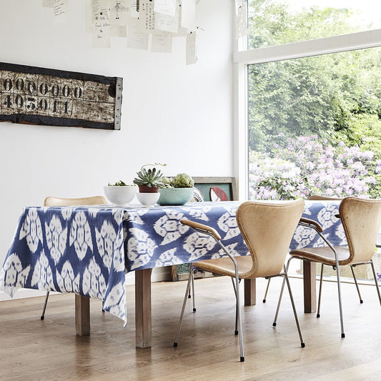 Voksdug Indigo Blue & White Ikat - Grønlykke.com